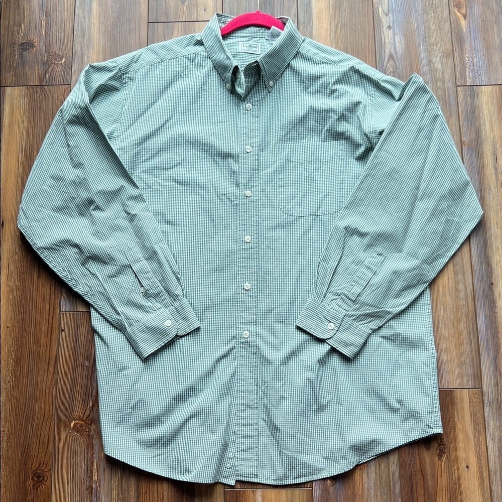 L.L. Bean Men's Casual Green Plaid Shirt XL